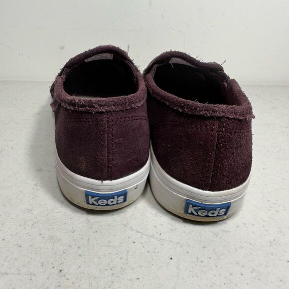 Keds Women's Double Decker Emboss Suede Slip On Sneaker Eggplant - Picture 5 of 8